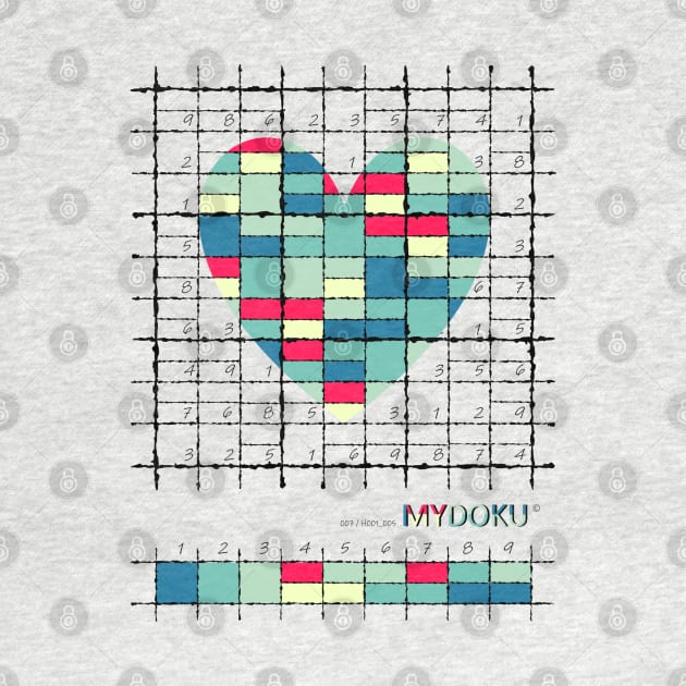 Mydoku_007_H001_005_F: Sudoku, Sudoku coloring, logic, logic puzzle, holiday puzzle, fun, away from screen by Mydoku